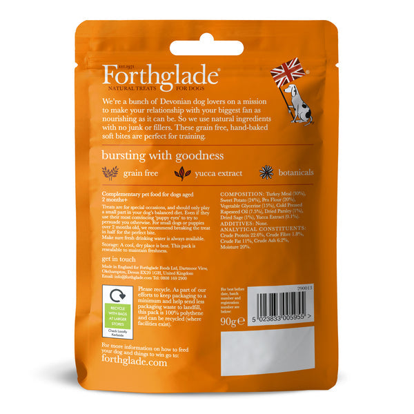 Forthglade Natural Soft Bites Turkey Dog Treats 90g