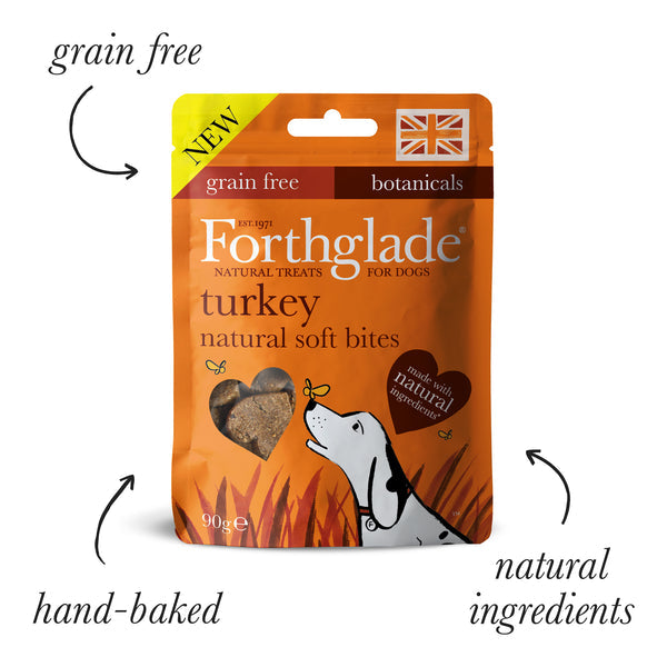 Forthglade Natural Soft Bites Turkey Dog Treats 90g