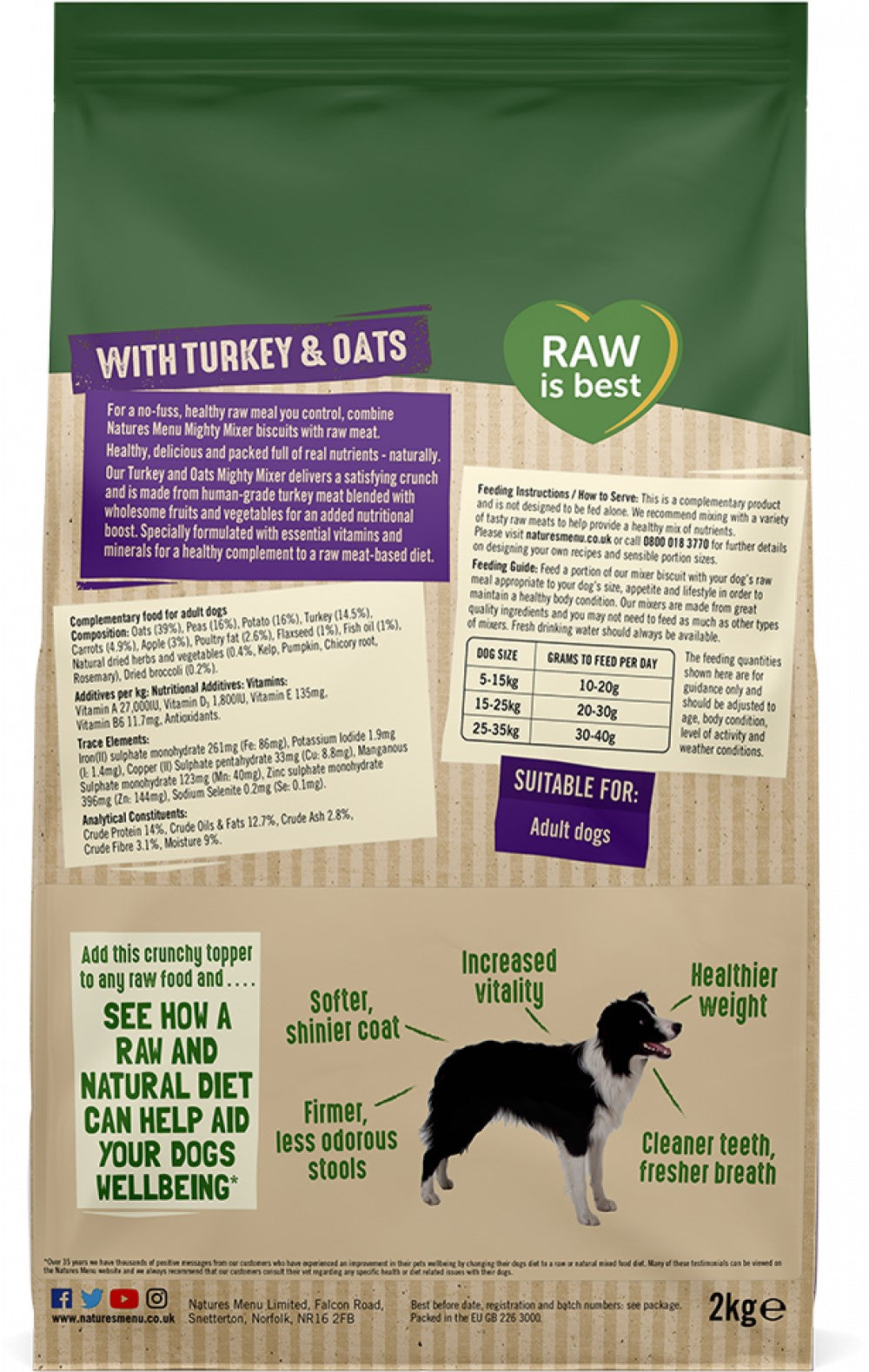 Natures Menu Mighty Mixer with Turkey & Oats 2kg