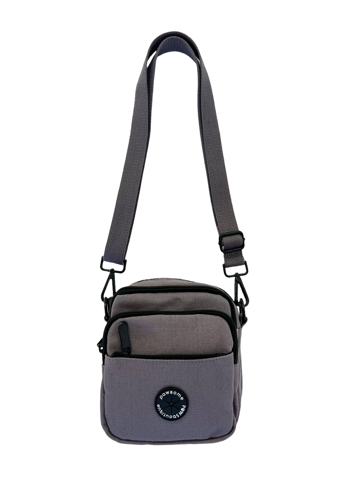 Pawsome Paws Boutique Mini Canvas Dog Walking Bag Grey