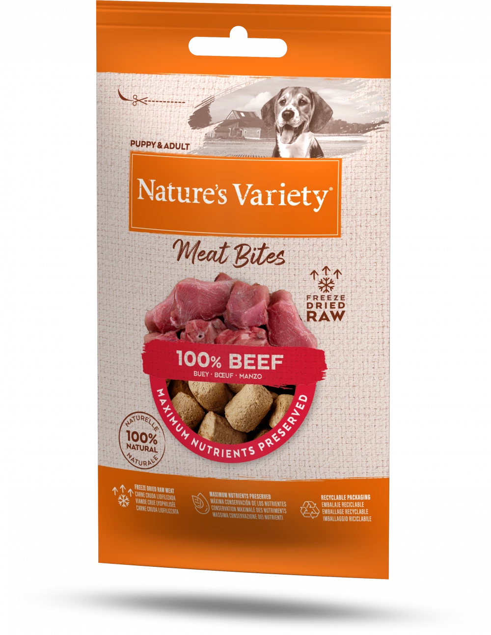 Meaty bites dog food outlet