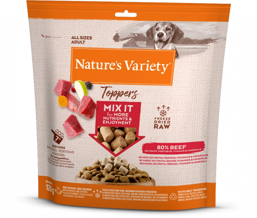 Natures Variety Freeze Dried RAW Toppers Beef Dry Dog Food