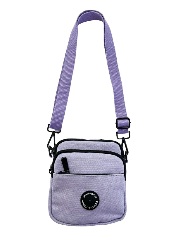 Pawsome Paws Boutique Mini Canvas Dog Walking Bag Lilac