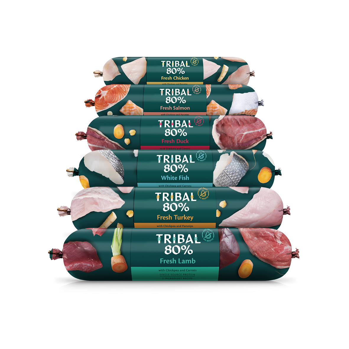 Tribal 80% Fresh Lamb Gourmet Sausage Wet Dog Food