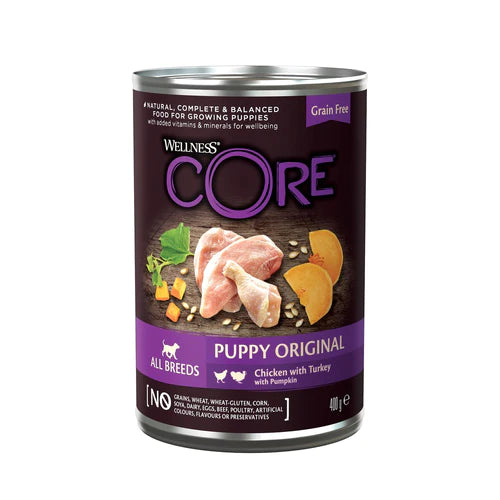 Wellness CORE Can Puppy Turkey, Chicken and Pumpkin Grain Free 400g