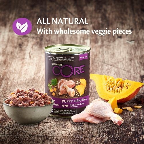 Wellness CORE Can Puppy Turkey, Chicken and Pumpkin Grain Free 400g