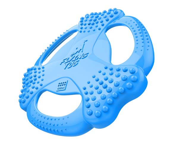 GiGwi TPR Bone Flying Tug Frisbee Blue