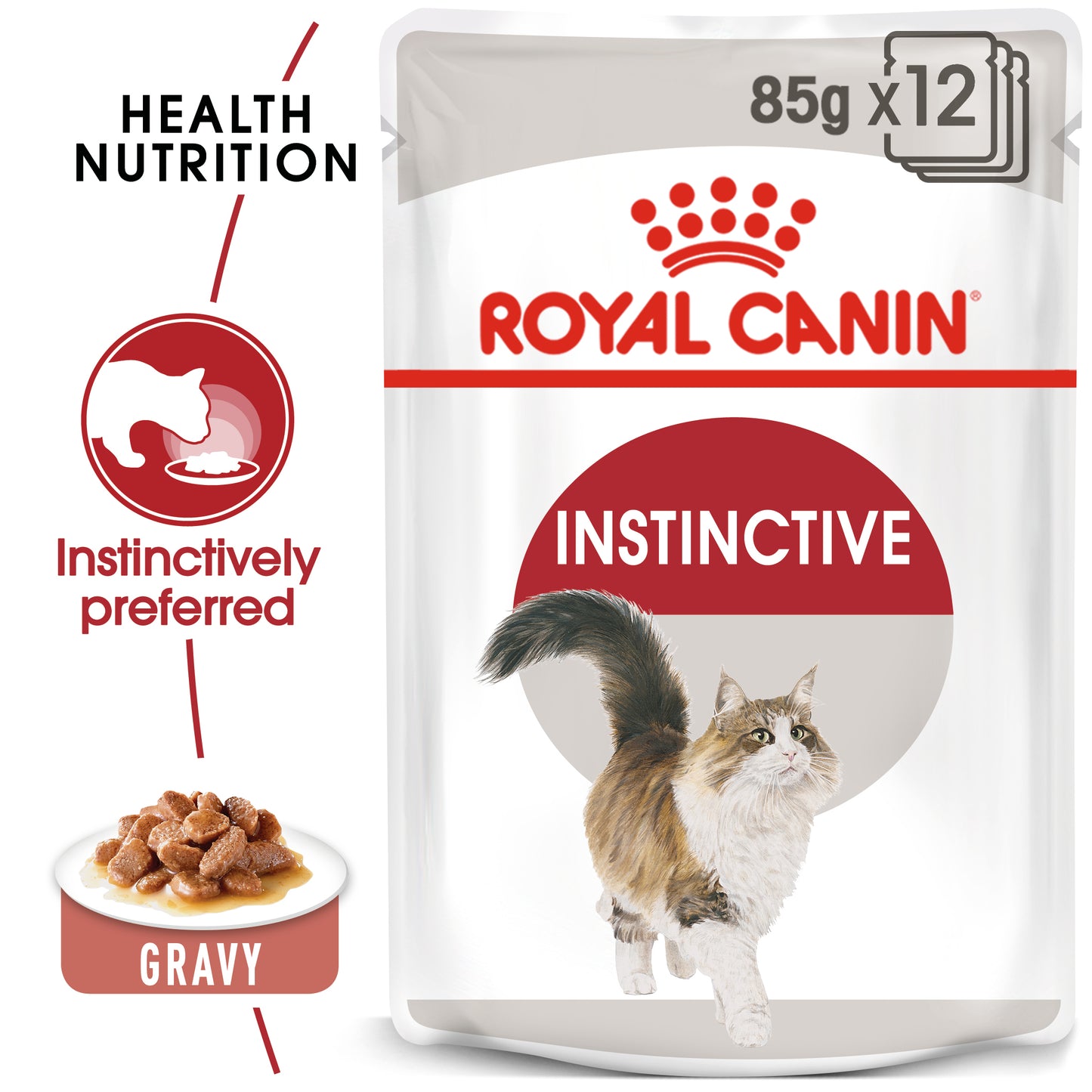 Royal Canin Instinctive in Gravy Wet Cat Food Pouches 12 x 85g
