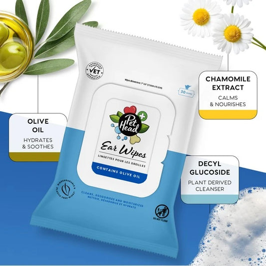 Pet Head Ear Cleansing Wipes 30 Pack