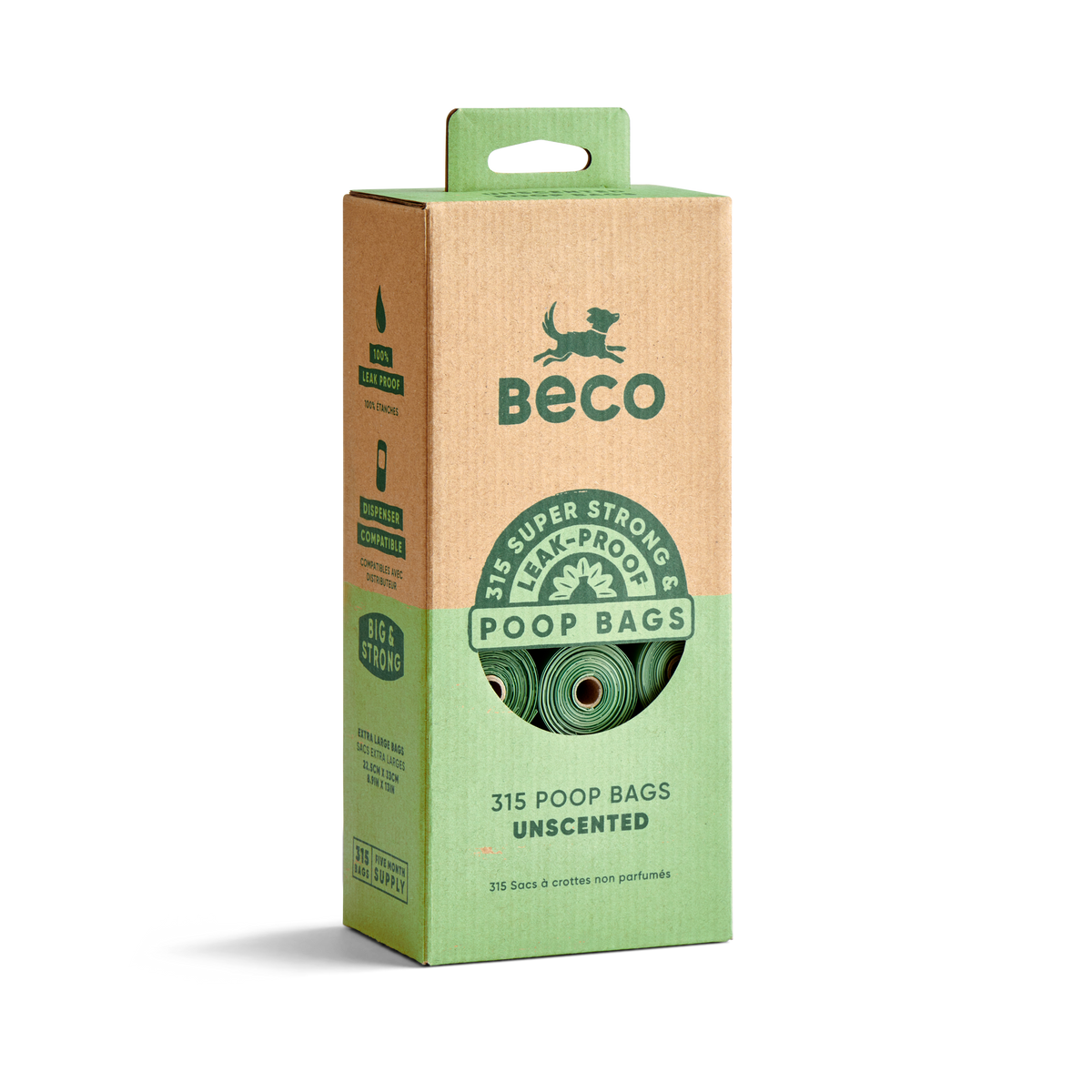 Beco Poop Bags Unscented With Handles 315 Value Pack