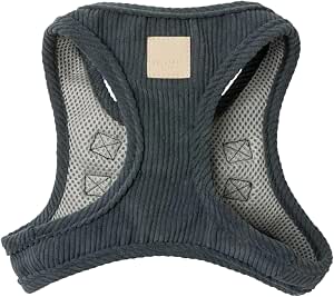 Fuzzyard Life Corduroy Step In Dog Harness Slate Grey