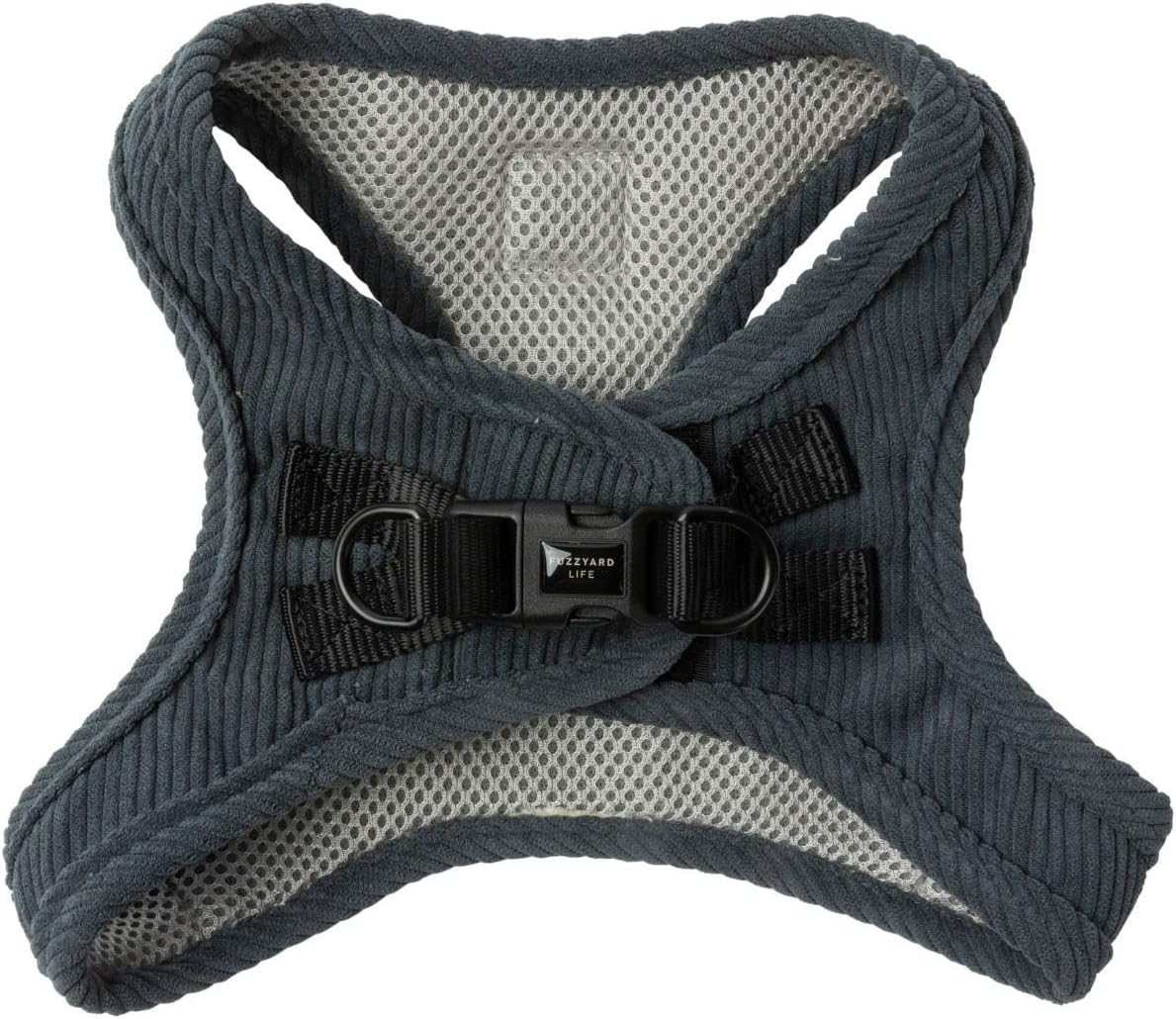 Fuzzyard Life Corduroy Step In Dog Harness Slate Grey