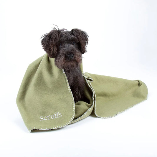 Scruffs Expedition Large Fleece Pet Blanket Khaki Green