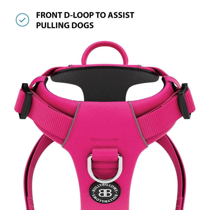 BullyBillows Air Mesh Dog Harness - Anti-Pull, With Handle, Non Restrictive & Adjustable Carminerose