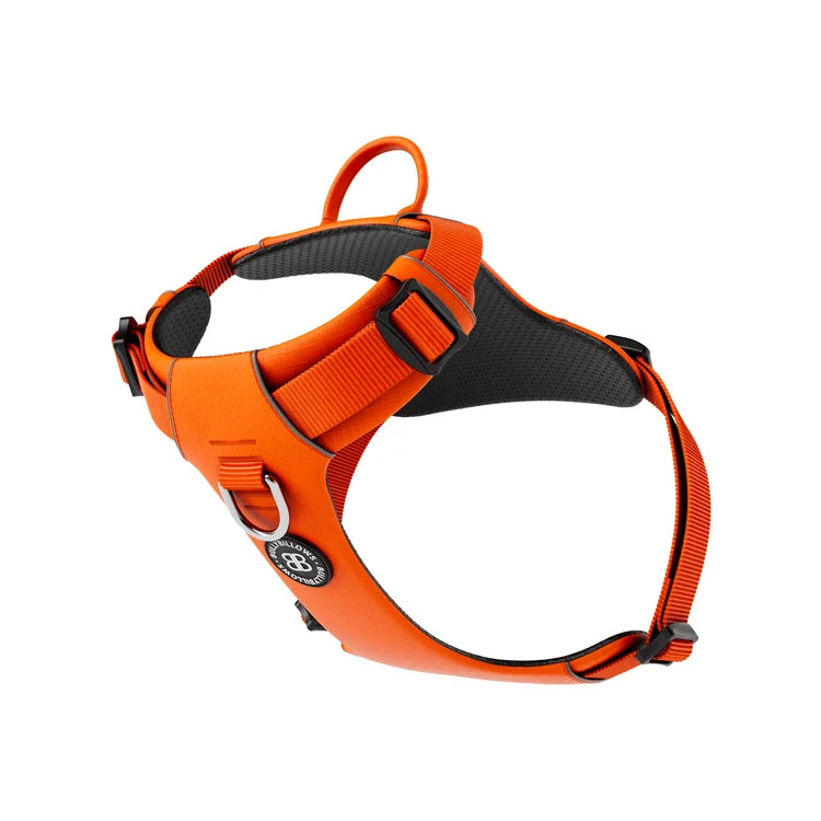 BullyBillows Air Mesh Dog Harness - Anti-Pull, With Handle, Non Restrictive & Adjustable Orangw