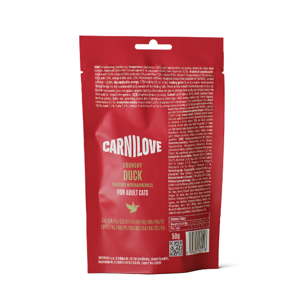 Carnilove Duck with Raspberries Cat Crunchy Snack Treats 50g