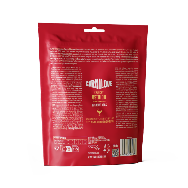 Carnilove Ostrich with Blackberries Crunchy Snack Dog Treats 200g