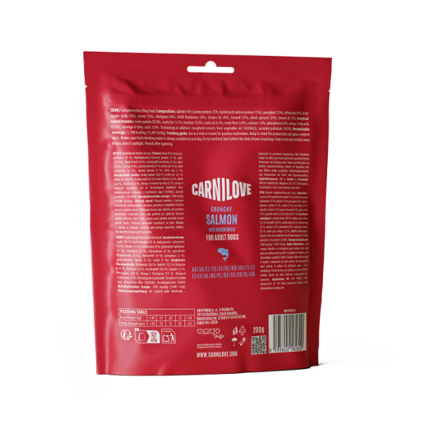 Carnilove Salmon with Blueberries Crunchy Snack Dog Treats 200g