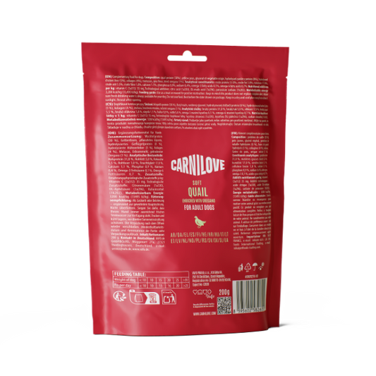 Carnilove Quail with Oregano Dog Soft Snack Treats 200g
