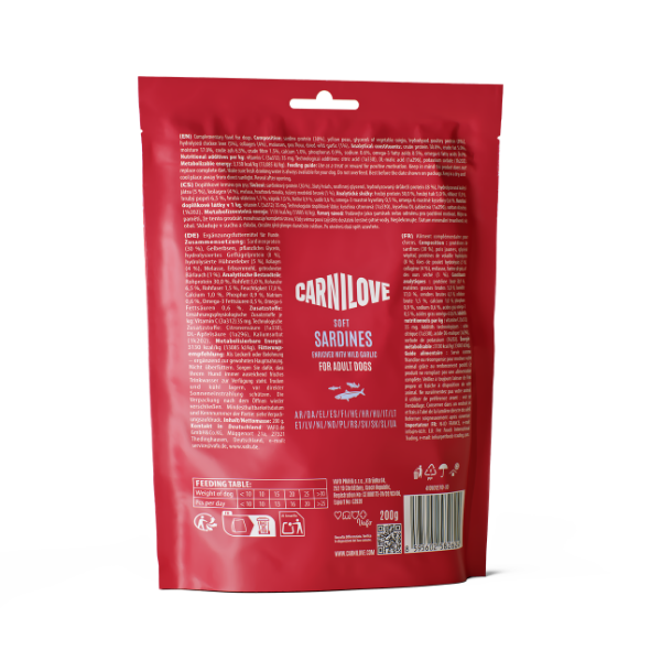 Carnilove Sardines with Wild Garlic Dog Soft Snack Treats 200g