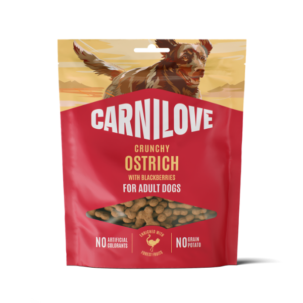 Carnilove Ostrich with Blackberries Crunchy Snack Dog Treats 200g