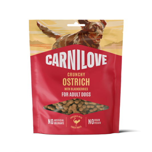 Carnilove Ostrich with Blackberries Crunchy Snack Dog Treats 200g