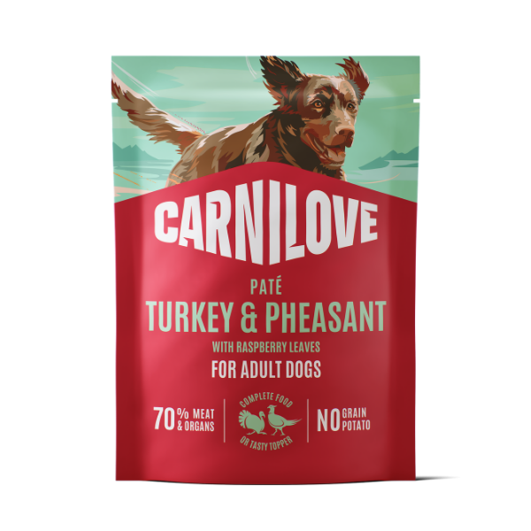 Carnilove Turkey & Pheasant with Raspberry Leaves Pate Dog Pouch 300g