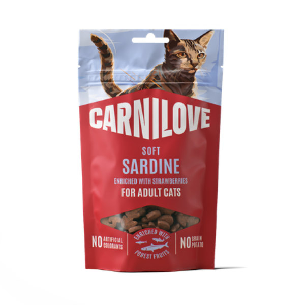 Carnilove Sardine with Strawberry Cat Semi Moist Snack Treats 50g
