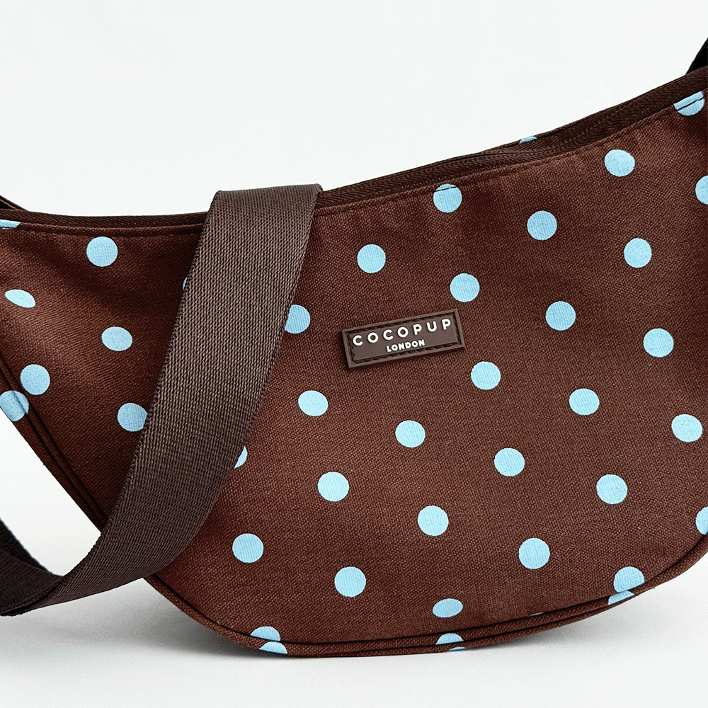 Cocopup London Dog Crossbody Crescent Dog Walking Bag Biscotti Blue