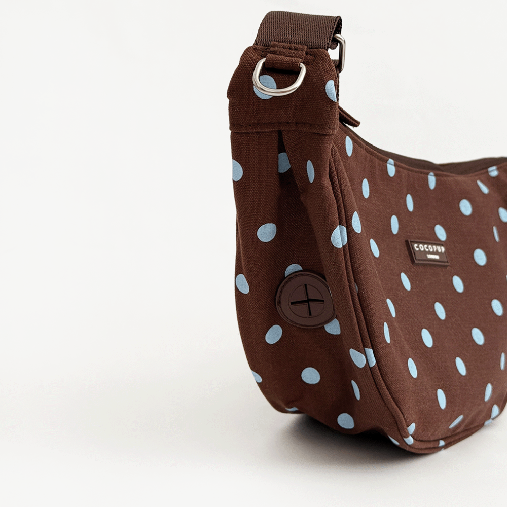 Cocopup London Dog Crossbody Crescent Dog Walking Bag Biscotti Blue