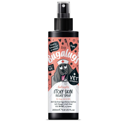 Bugalugs Antiseptic Itchy Skin Relief Spray for Dogs, Cats & Pets 200ml
