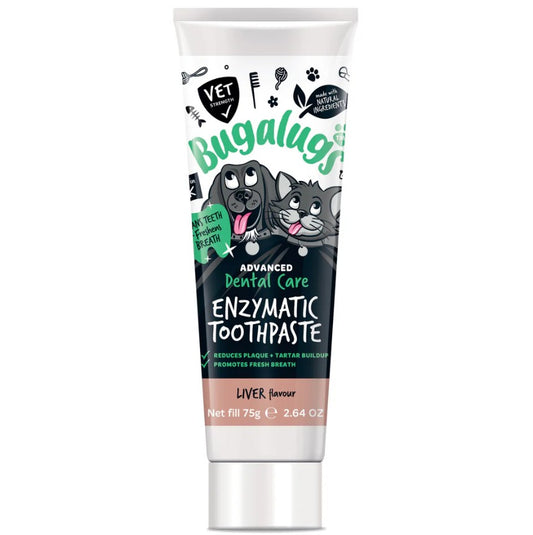 Bugalugs Advanced Dental Care Enzymatic Toothpaste (Liver Flavour) for Dogs & Cats 75g