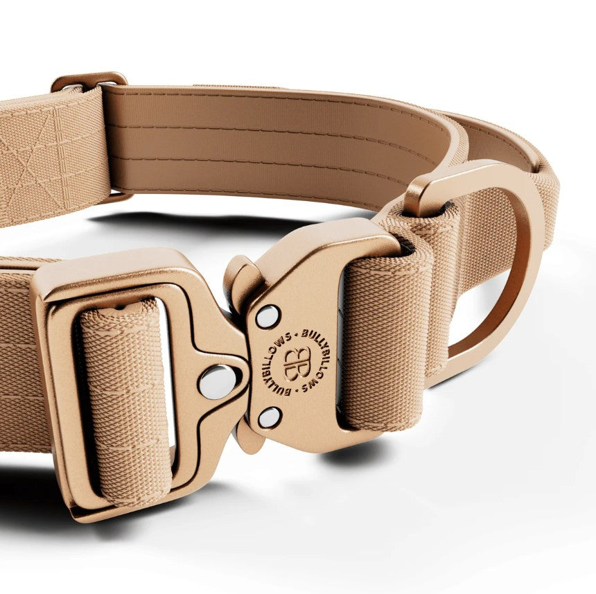 BullyBillows Lighter Combat Collar With Handle Rated Clip Tan x Tan