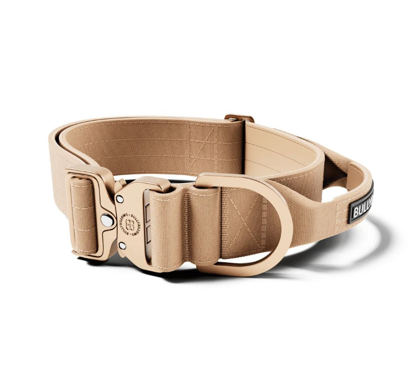 BullyBillows Lighter Combat Collar With Handle Rated Clip Tan x Tan