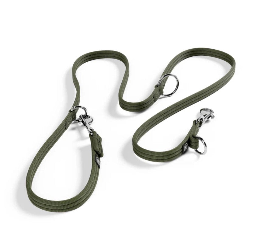 BullyBillows Double Ended Training 2 Metre Dog Lead Khaki