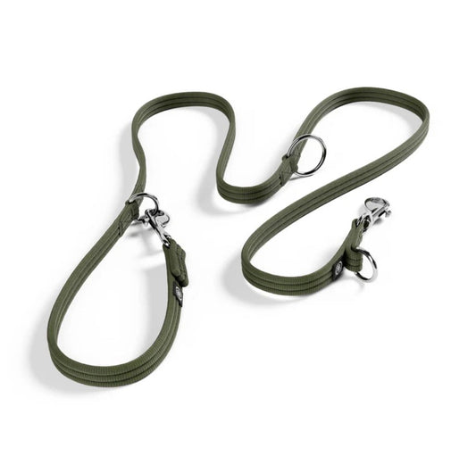 BullyBillows Double Ended Training 2 Metre Dog Lead Khaki