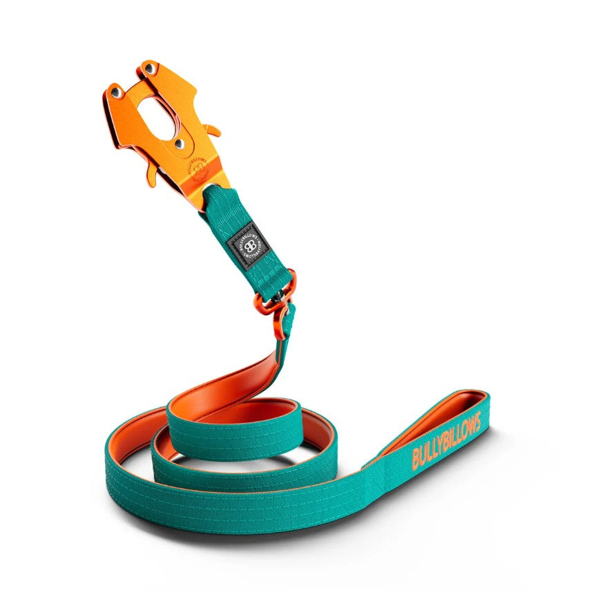 BullyBillows LIGHTER Swivel Combat Lead Neoprene Lined Lead 1.4m Turquoise & Orange