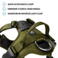 BullyBillows Anti Pull Hurricane Harness - With Handle - Olive Green