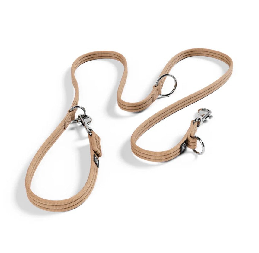 BullyBillows Double Ended Training 2 Metre Dog Lead Tan