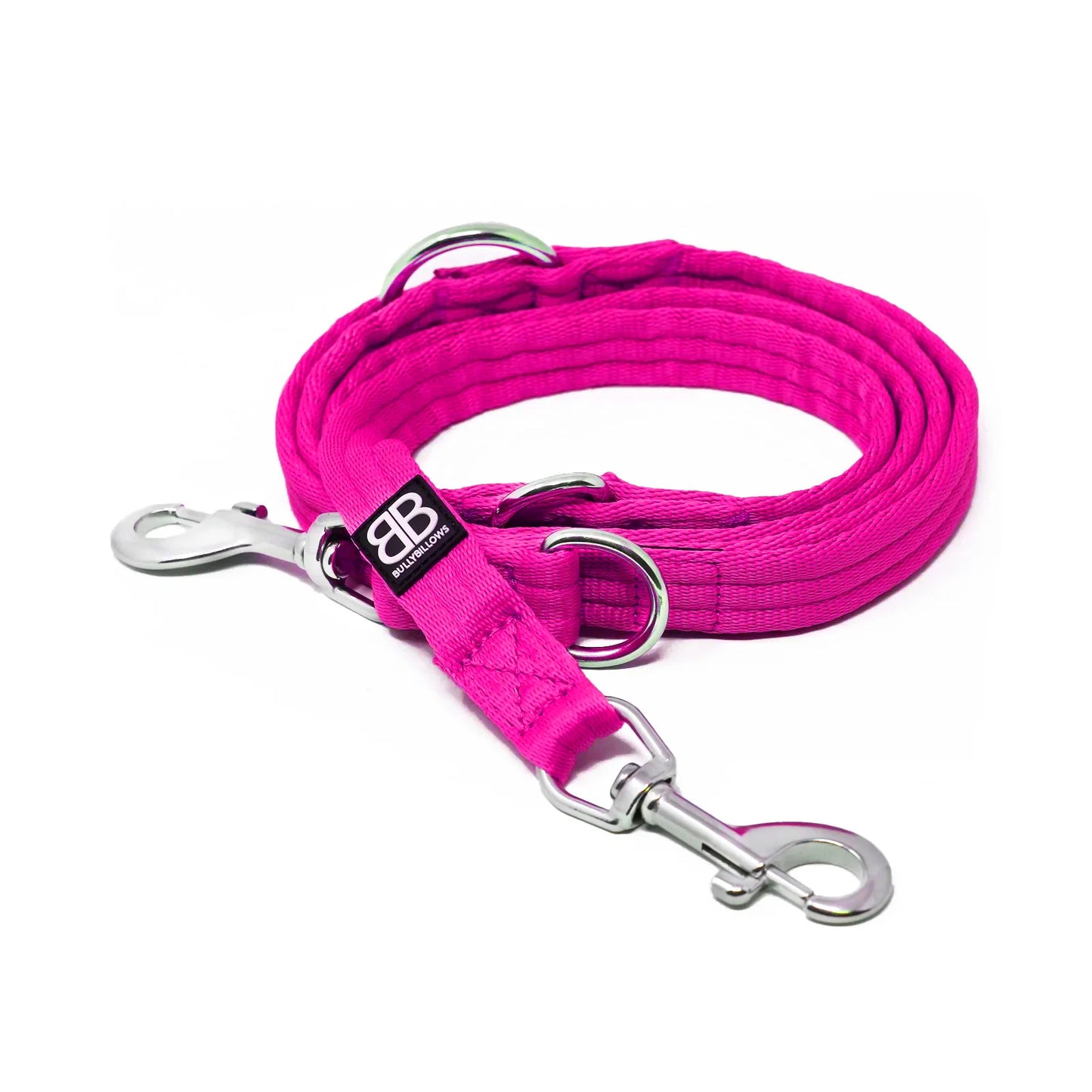 BullyBillows Double Ended Training Dog Lead Magenta Pink