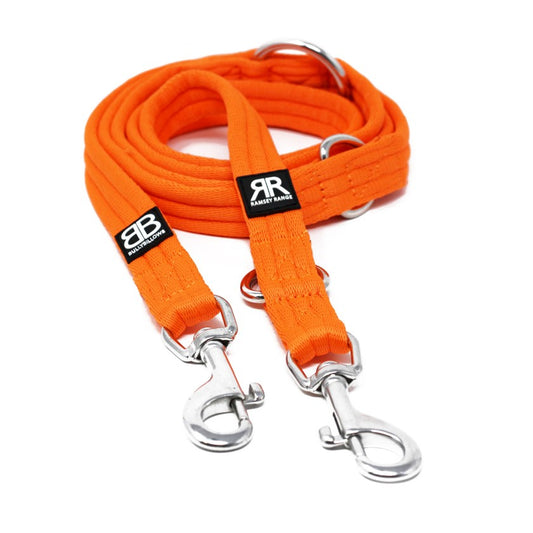 BullyBillows Double Ended Training Dog Lead Orange