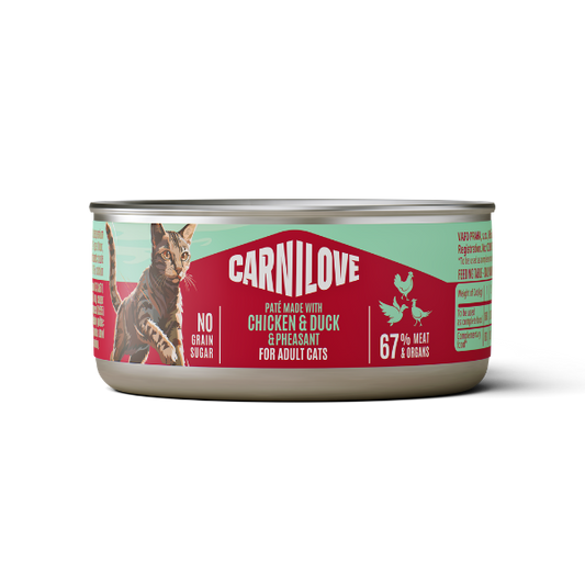 Carnilove Chicken, Duck & Pheasant Adult Can Pate Cat Food 100g
