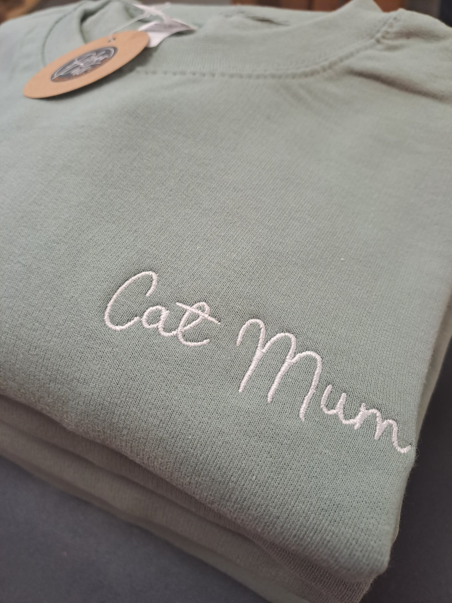 Cat Mum Dusty Green Sweatshirt