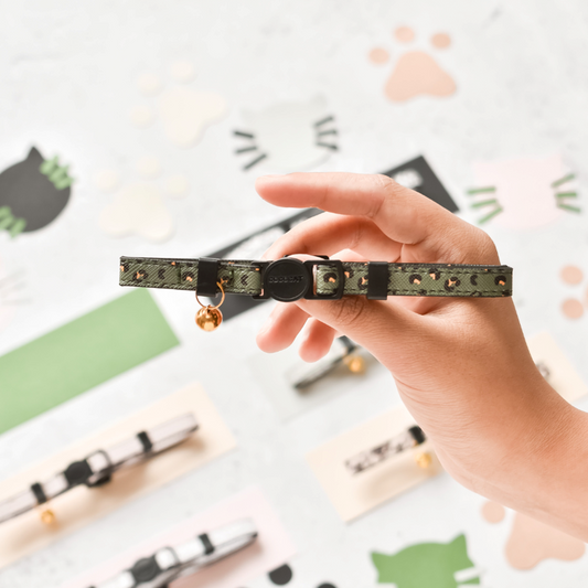 Cococat Cat Collar Khaki Leopard