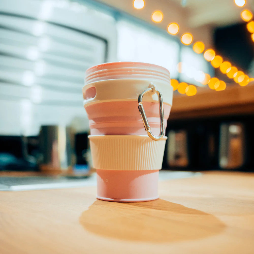 Cocopup London Collapsible Travel Coffee Cup Pink