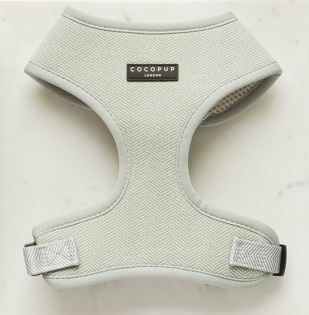 Cocopup London Sage Green Tweed Dog Harness