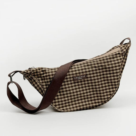 Cocopup London Dog Crossbody Crescent Dog Walking Bag Cotswold Check