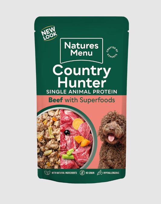 Country Hunter Grass Grazed Beef Wet Dog Food Pouches 150g