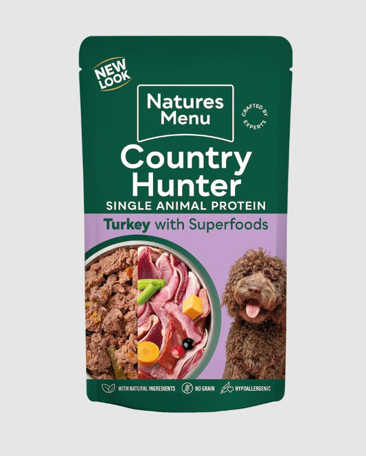 Country Hunter Farm Reared Turkey Wet Dog Food Pouches 150g