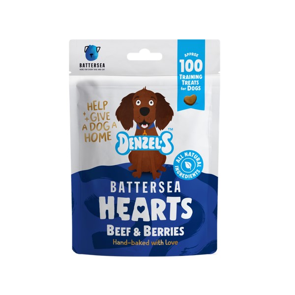 Denzel's Battersea Hearts Beef & Berries Dog Treats 90g